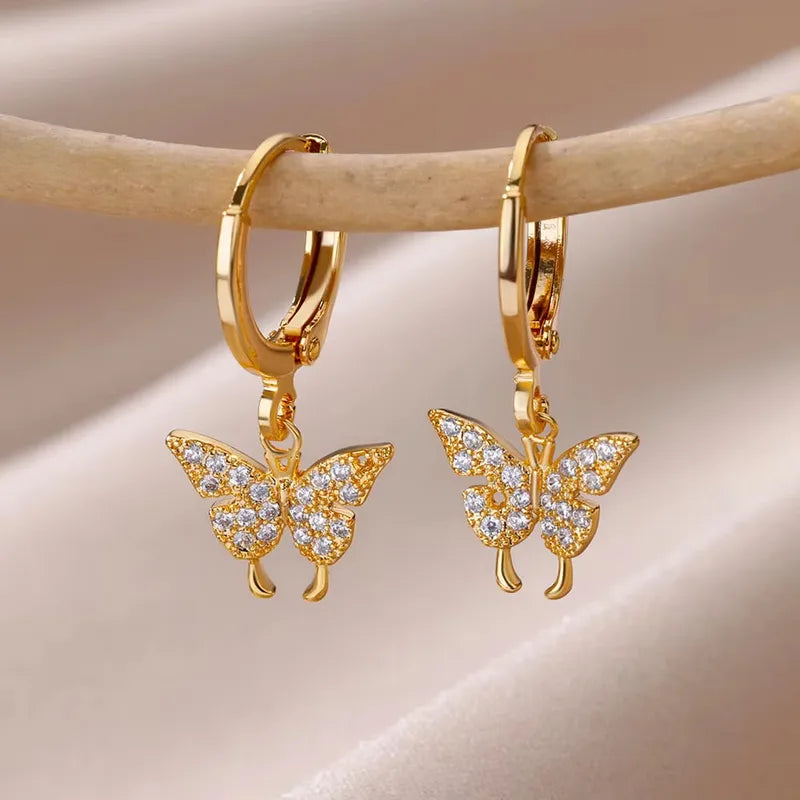 Elegant 18K gold-plated earrings – stainless steel, waterproof, non-tarnish